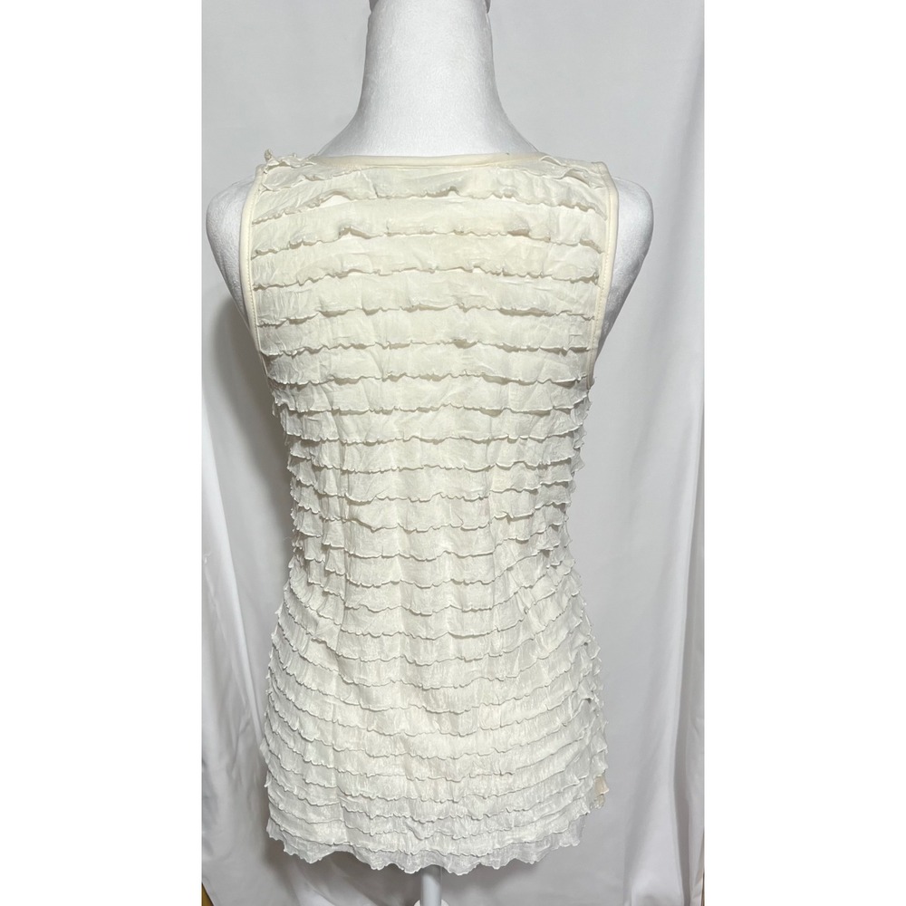 CAHO Ivory Lace Fairy Tank Whismsigoth Boho Cottagecore Romantic Ruffle M - Picture 4 of 10